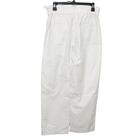 ba&sh Ecru Cotton Stone Pants Women’s Size Small Cropped Paperbag High Rise - Picture 3 of 14